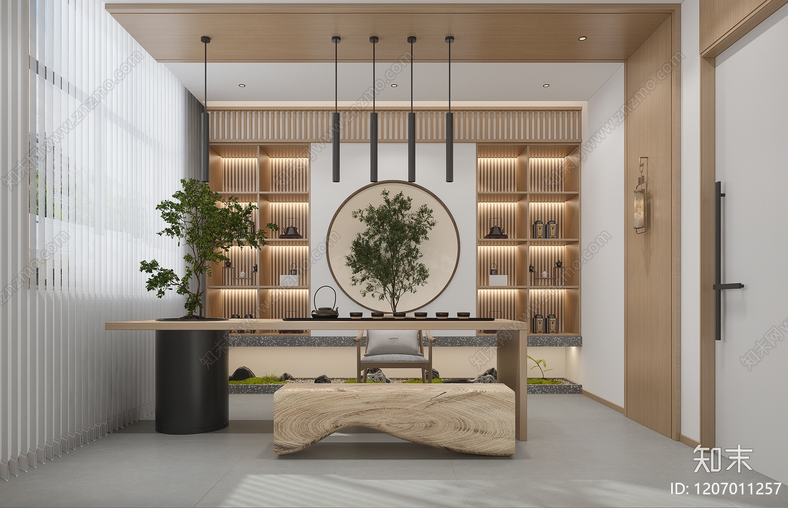 原木茶室3D模型下载【ID:1207011257】