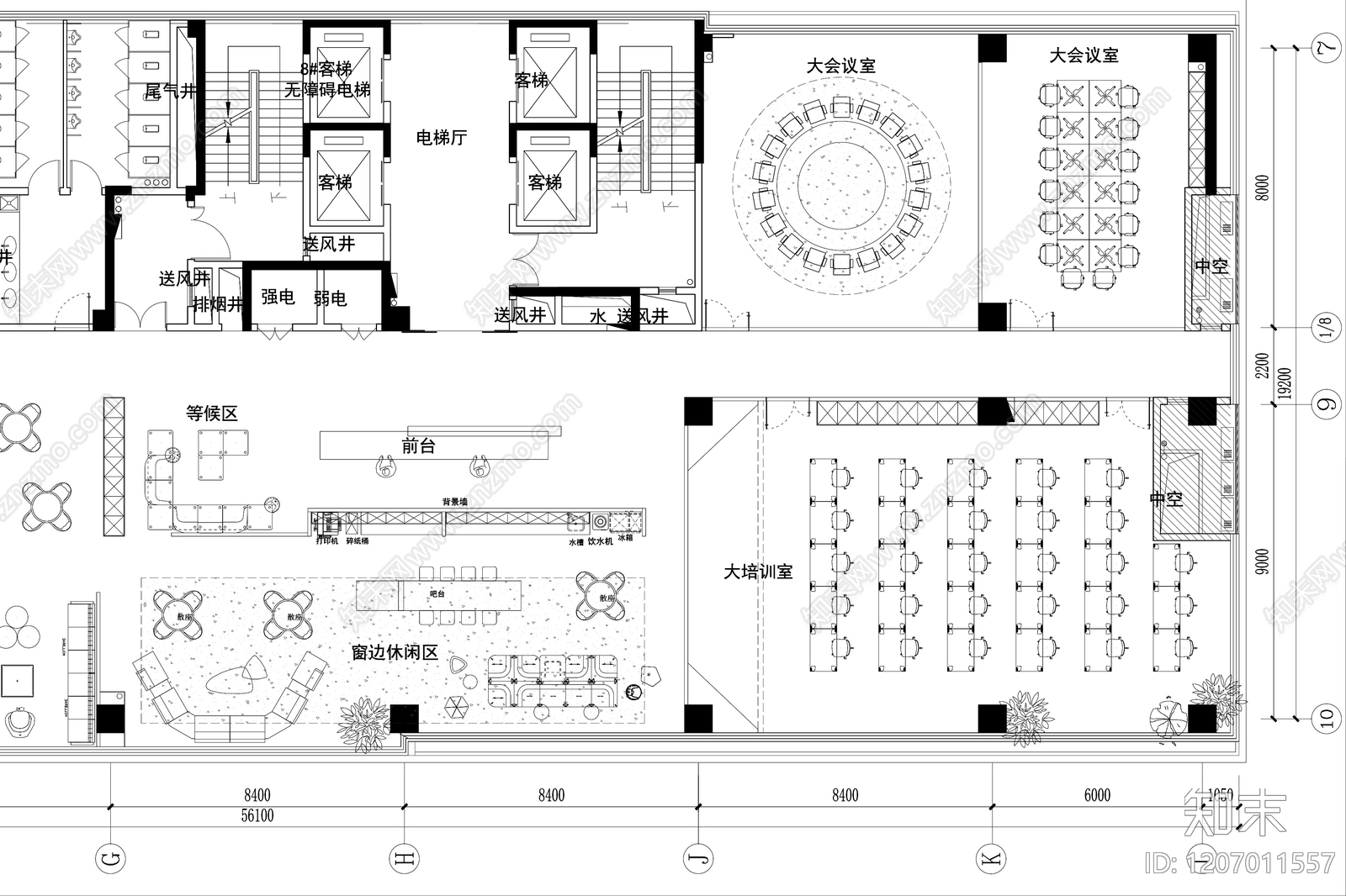 现代整体办公空间cad施工图下载【ID:1207011557】