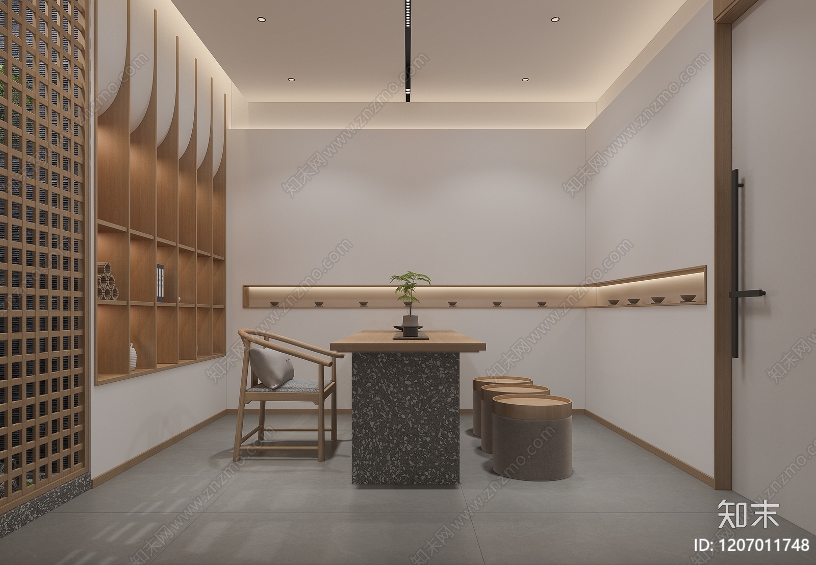 原木茶室3D模型下载【ID:1207011748】