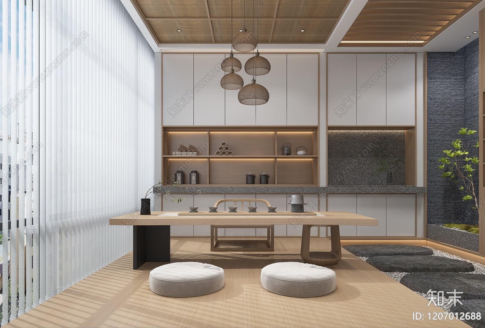 原木茶室3D模型下载【ID:1207012688】