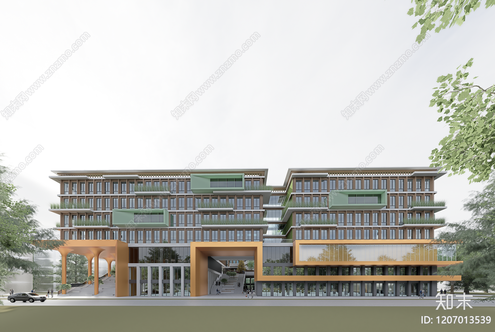 现代图书馆建筑SU模型下载【ID:1207013539】
