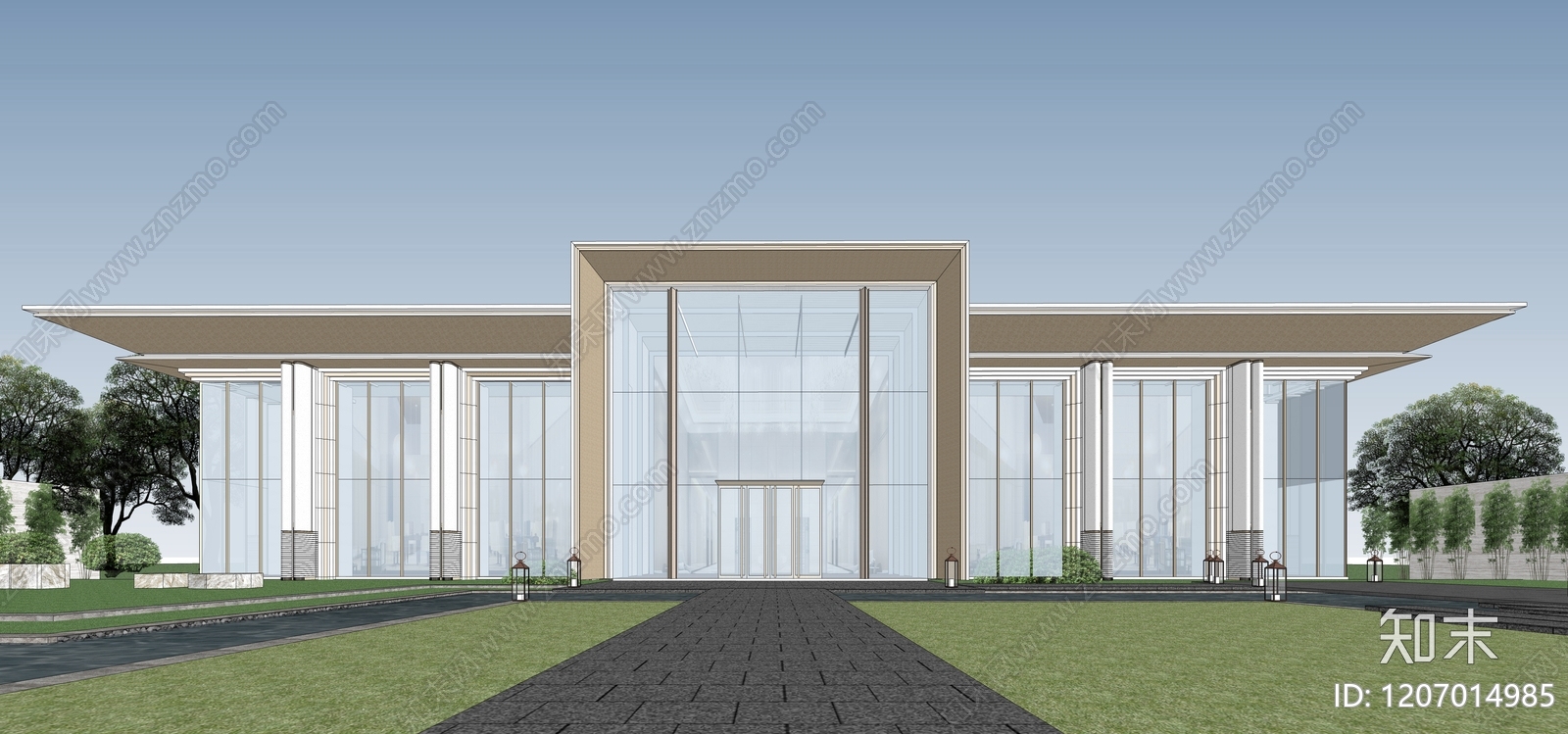 现代轻奢小公建SU模型下载【ID:1207014985】
