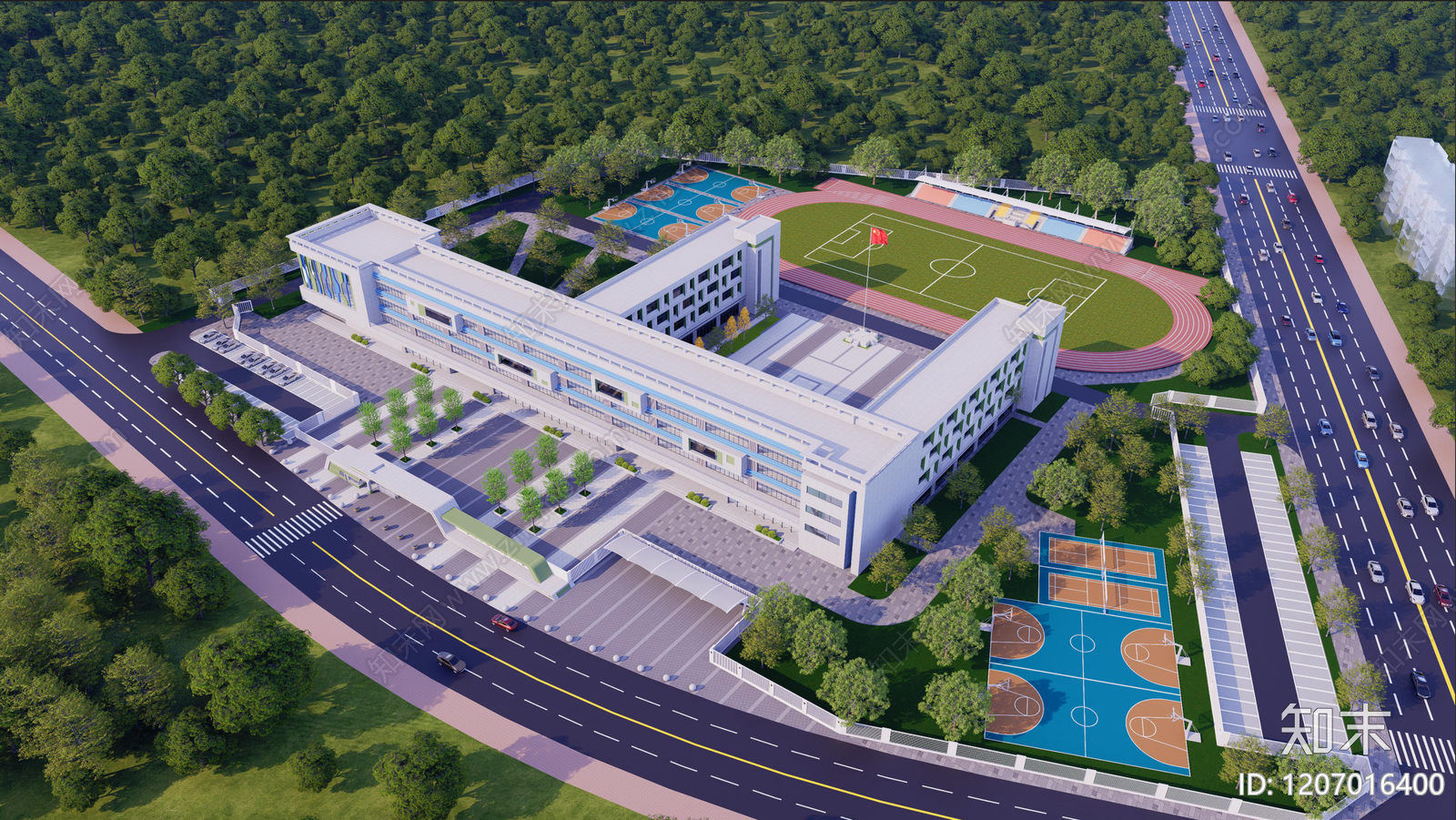 现代学校建筑SU模型下载【ID:1207016400】