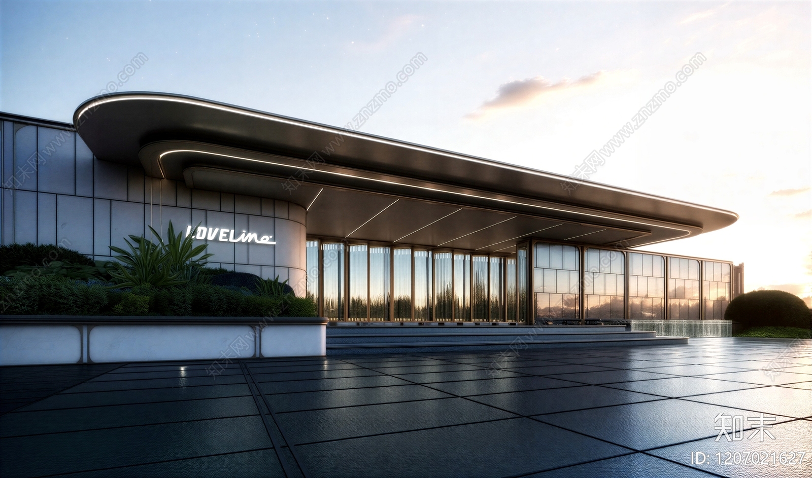 现代轻奢入口大门SU模型下载【ID:1207021627】