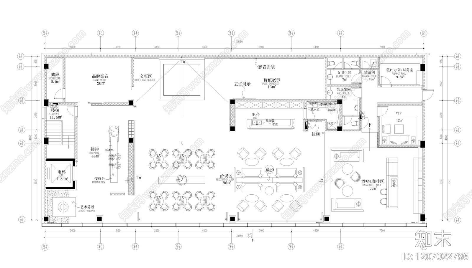 现代售楼处cad施工图下载【ID:1207022786】