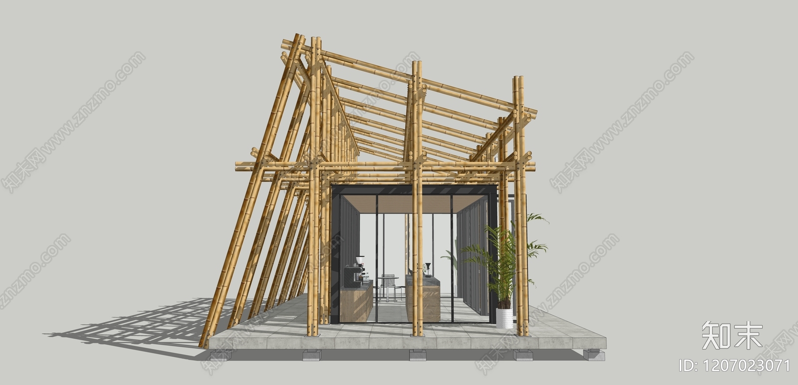 现代咖啡厅SU模型下载【ID:1207023071】