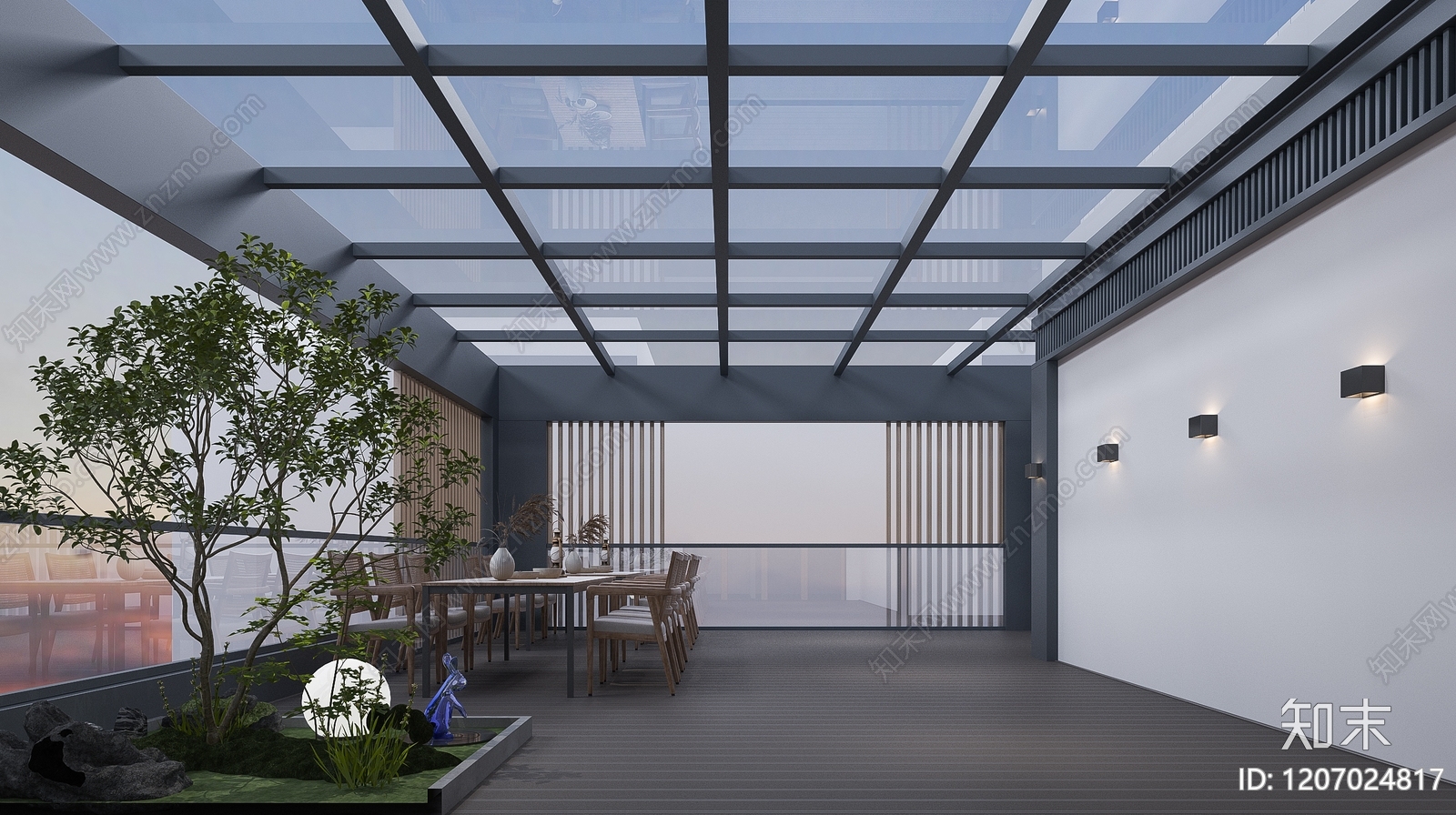 现代阳台3D模型下载【ID:1207024817】