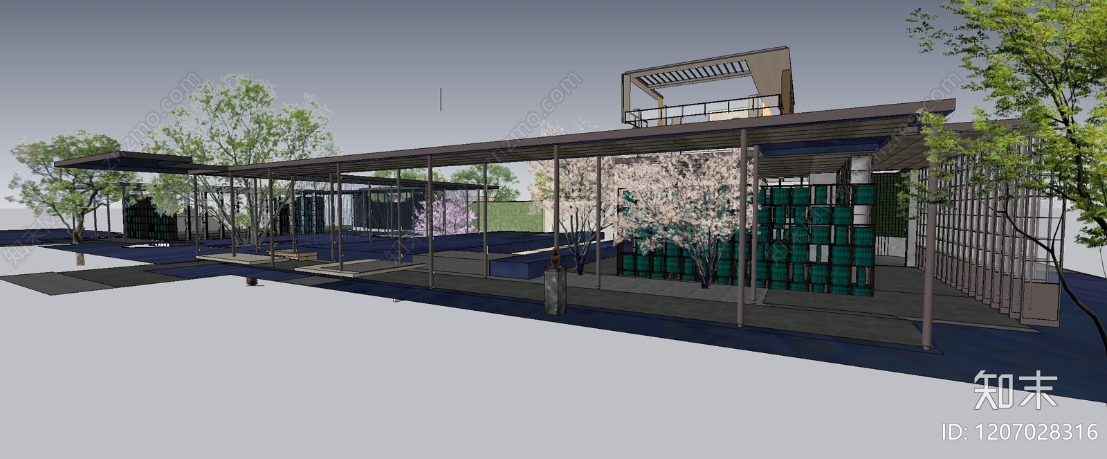 现代小区景观SU模型下载【ID:1207028316】