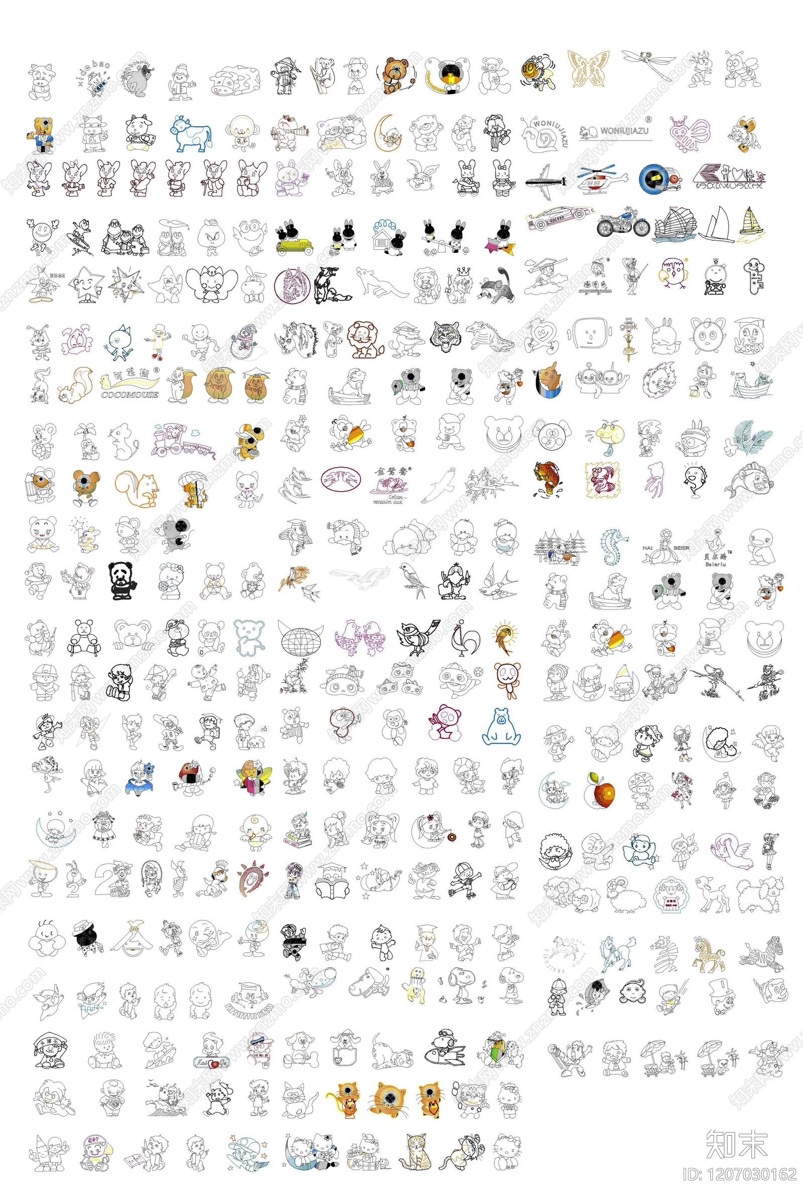 现代综合人物动物图库施工图下载【ID:1207030162】