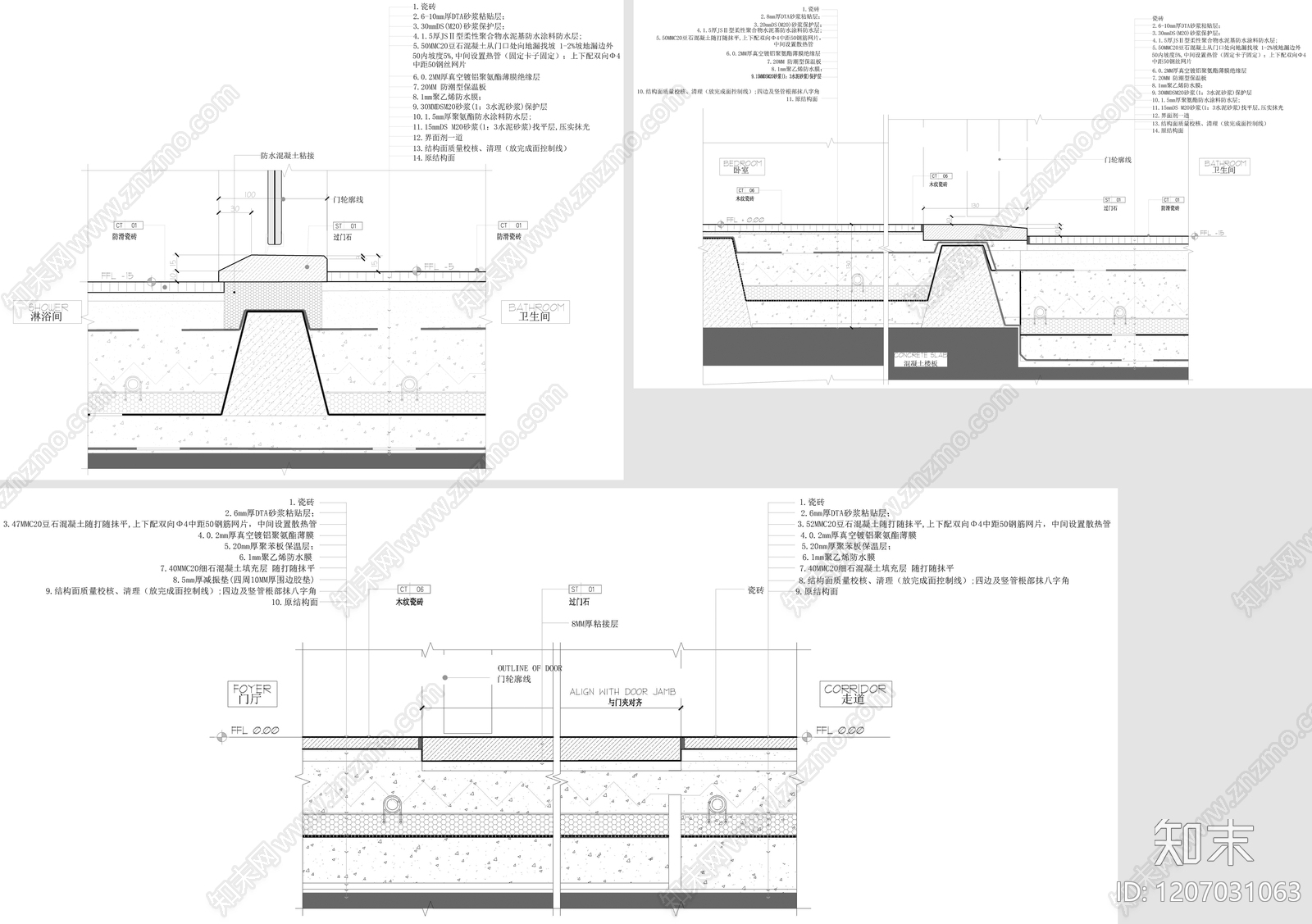门槛石节点施工图下载【ID:1207031063】