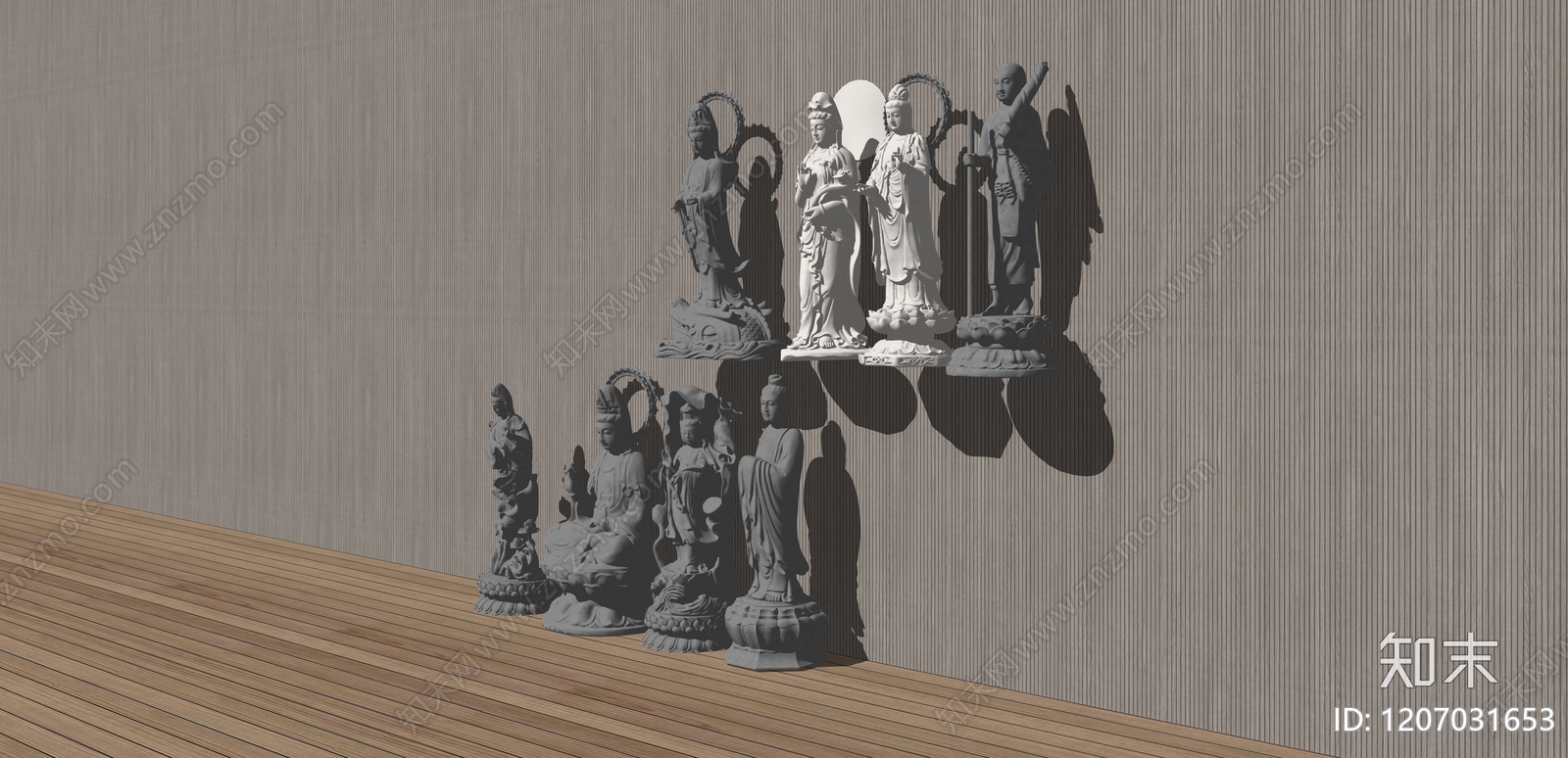 现代新中式佛像SU模型下载【ID:1207031653】