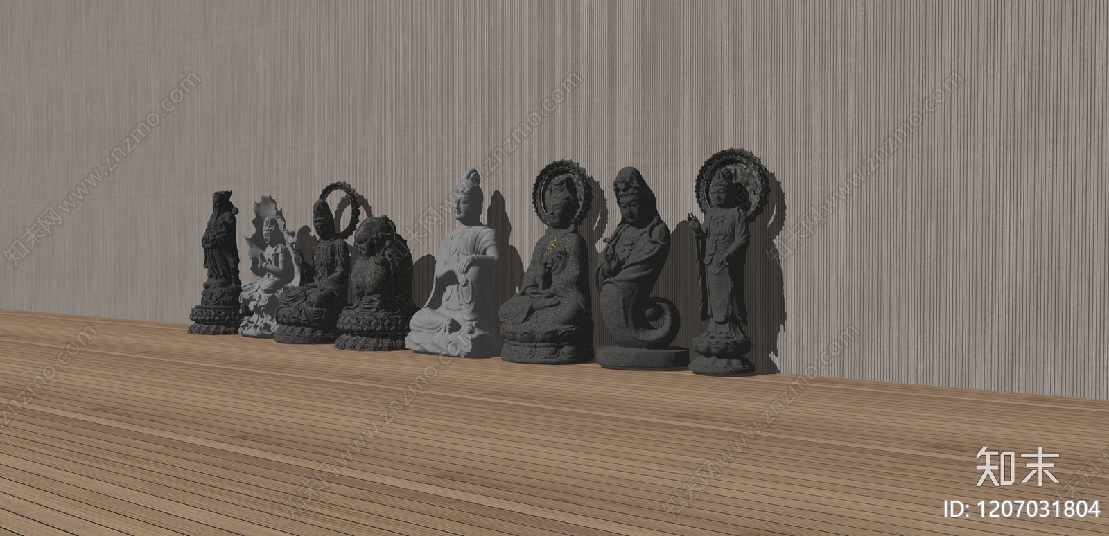 新中式中式佛像SU模型下载【ID:1207031804】