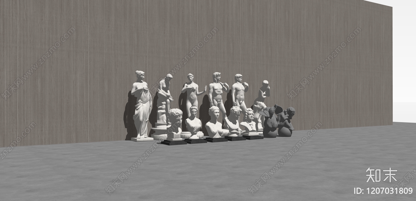 法式美式雕塑SU模型下载【ID:1207031809】