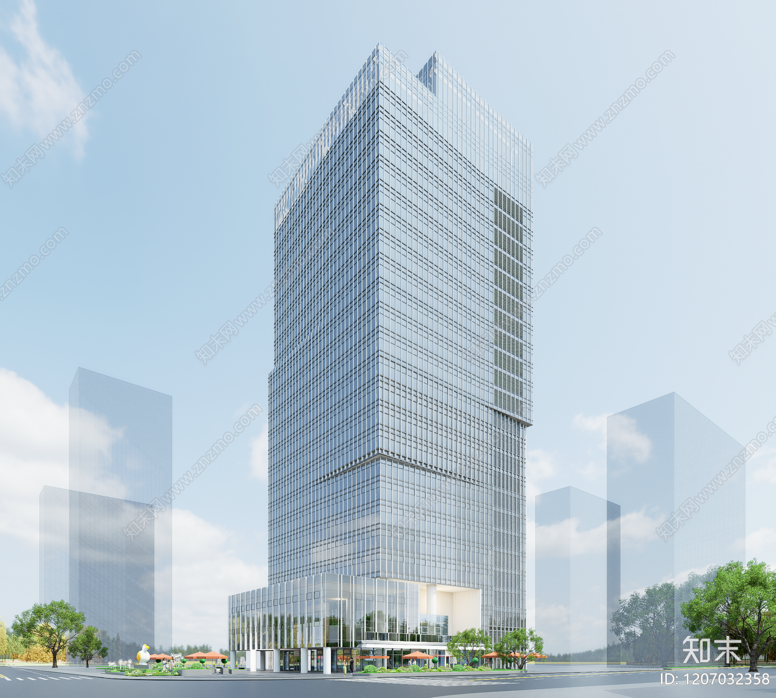 现代酒店建筑SU模型下载【ID:1207032358】