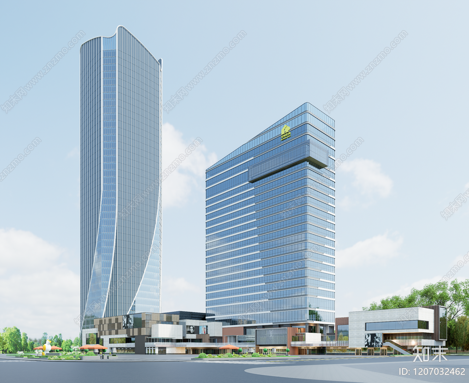 现代酒店建筑SU模型下载【ID:1207032462】