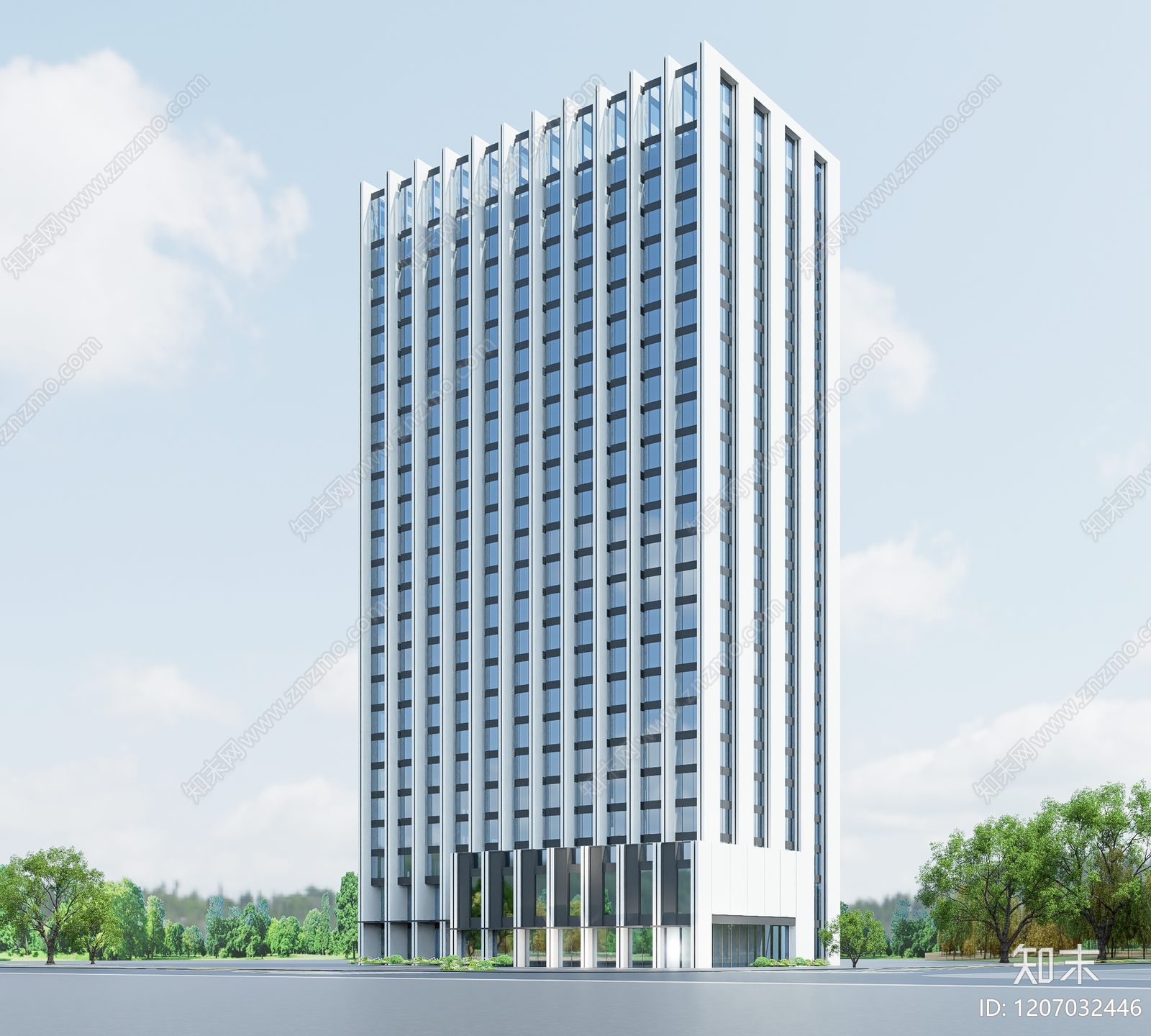 现代酒店建筑SU模型下载【ID:1207032446】