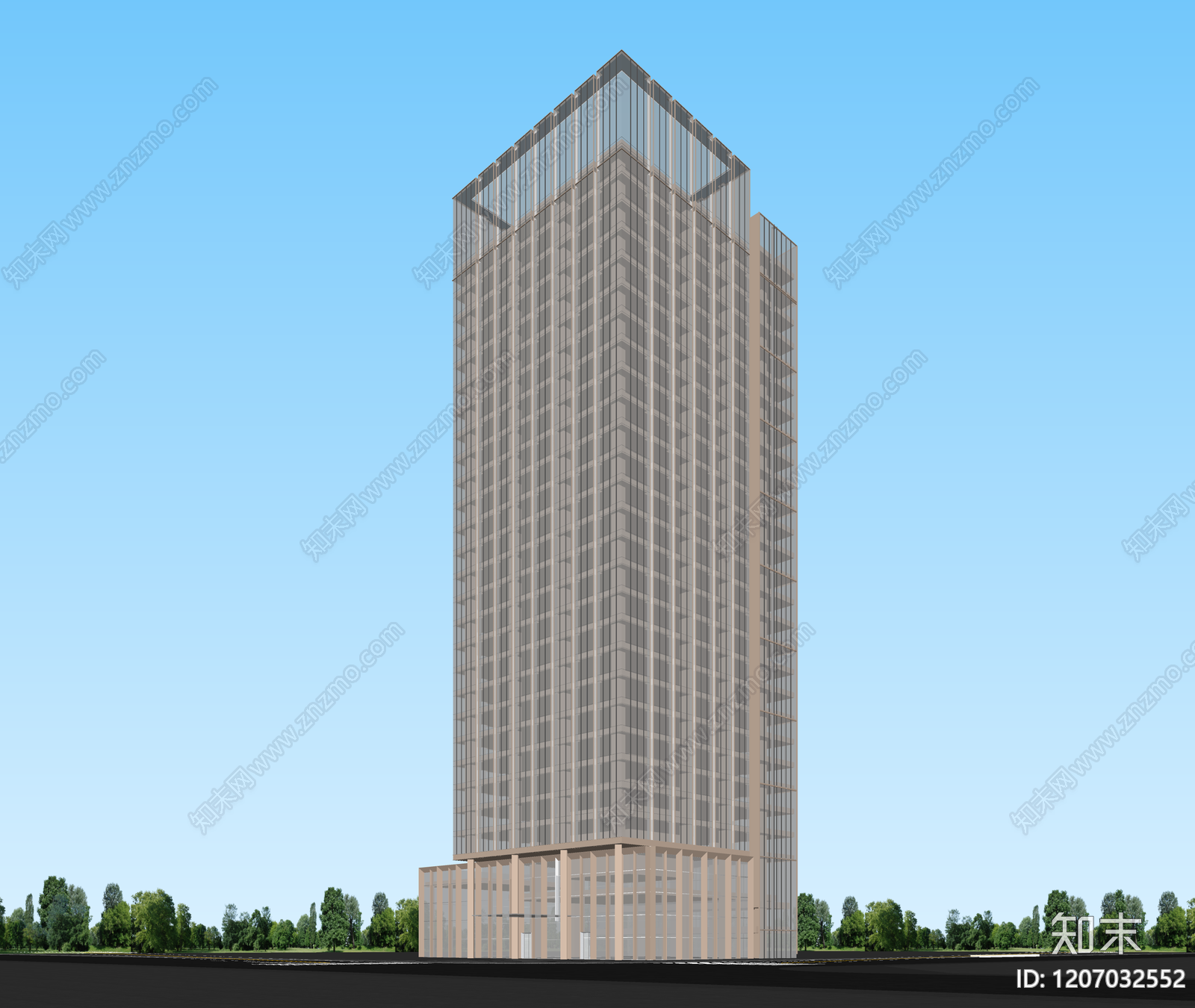 现代酒店建筑SU模型下载【ID:1207032552】