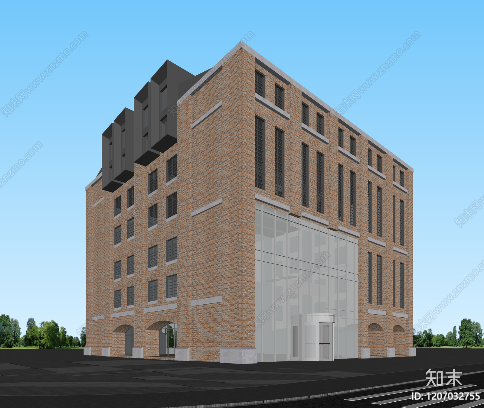 现代酒店建筑SU模型下载【ID:1207032755】