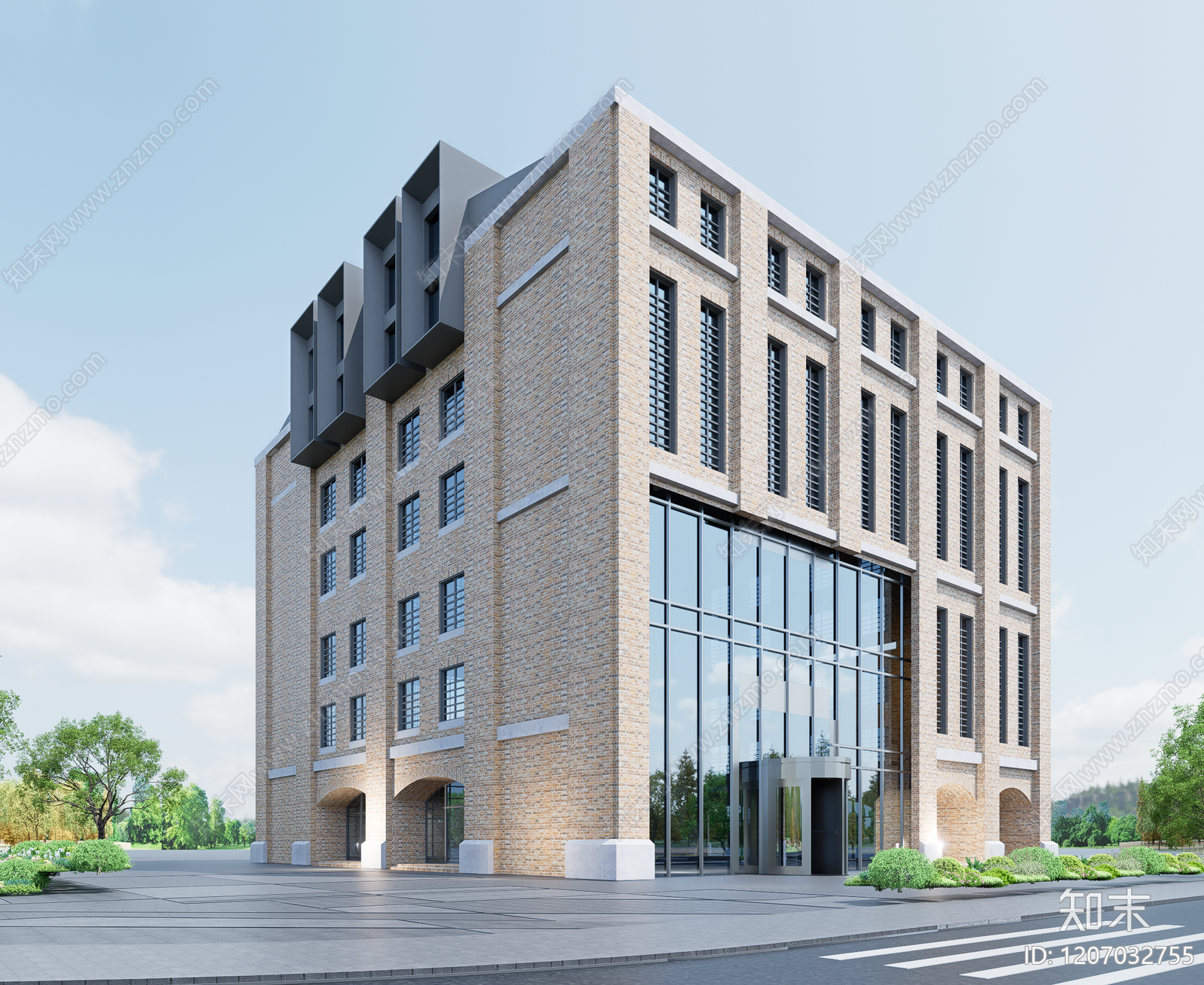 现代酒店建筑SU模型下载【ID:1207032755】