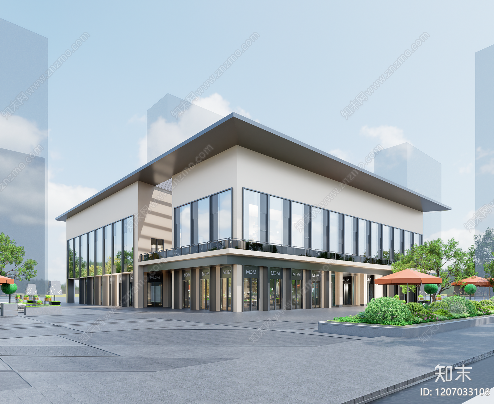 现代商业街SU模型下载【ID:1207033108】