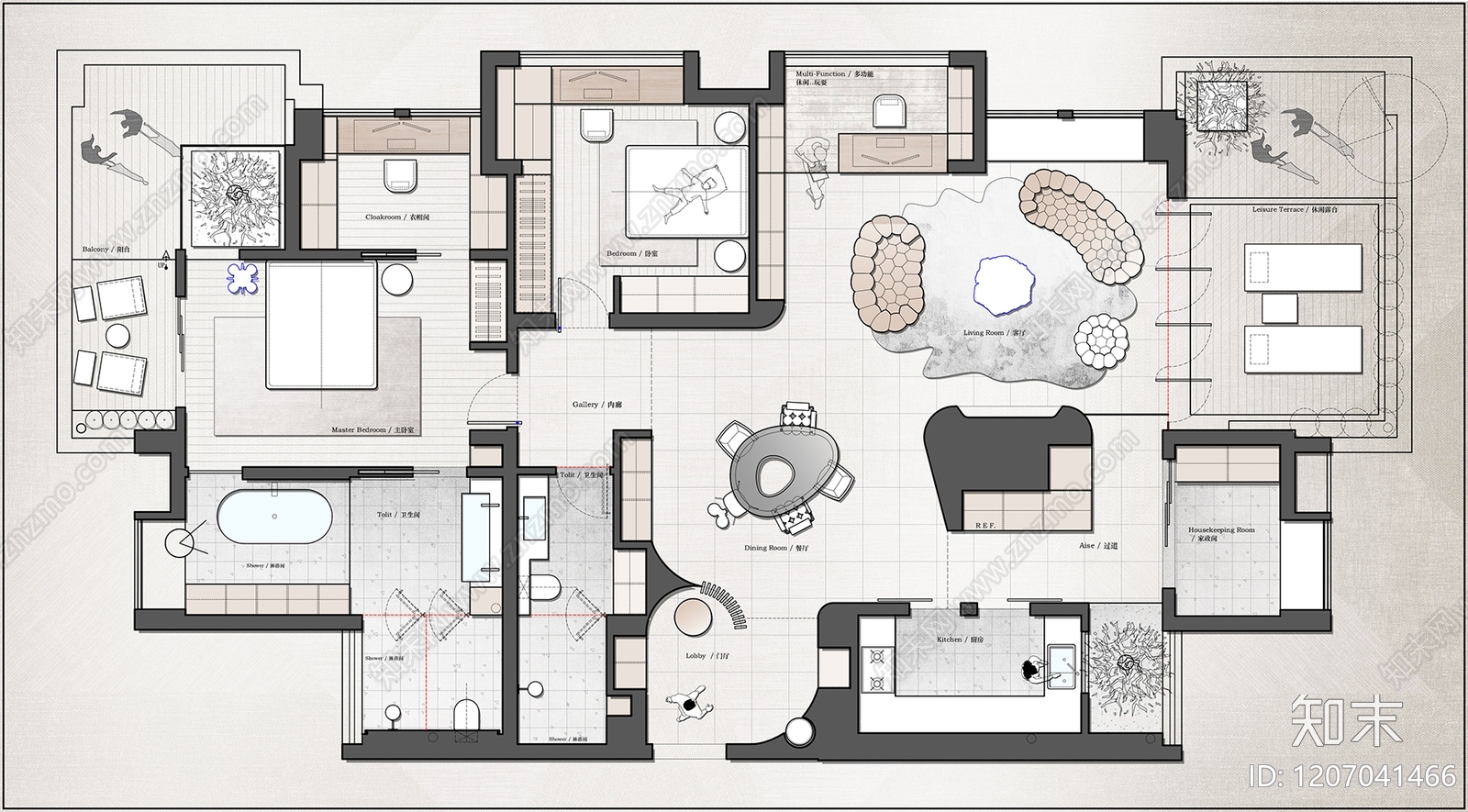 大平层施工图下载【ID:1207041466】