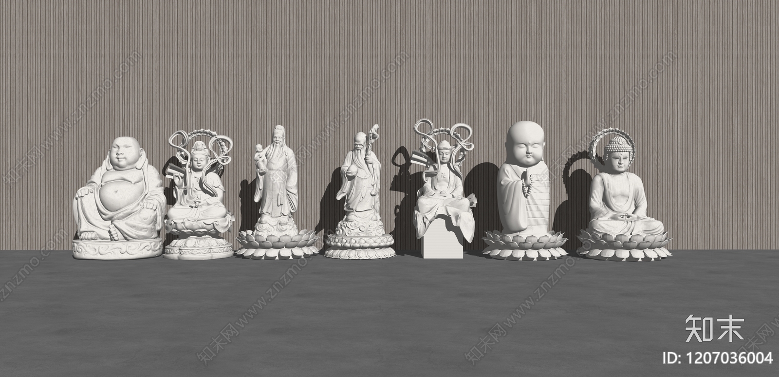 新中式中式佛像SU模型下载【ID:1207036004】