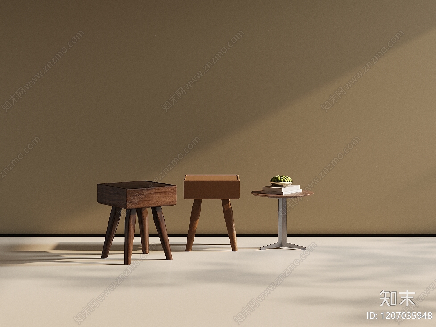 现代新中式床头柜3D模型下载【ID:1207035948】