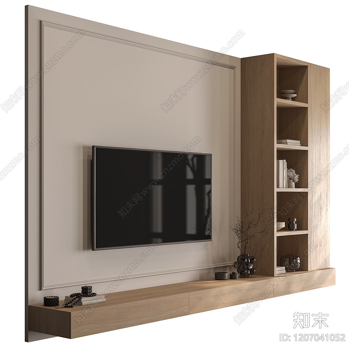 现代欧式书柜3D模型下载【ID:1207041052】
