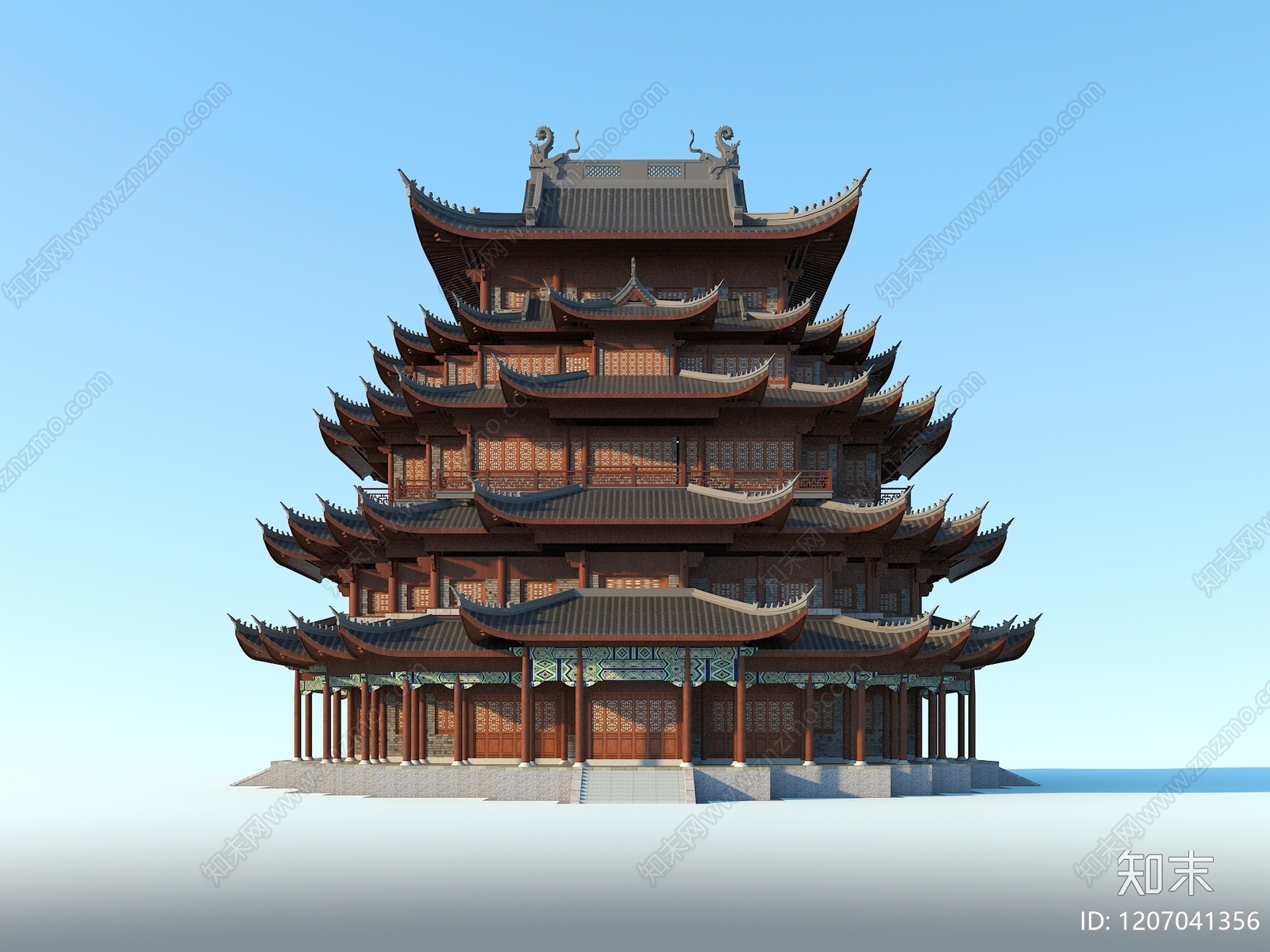中式古建3D模型下载【ID:1207041356】