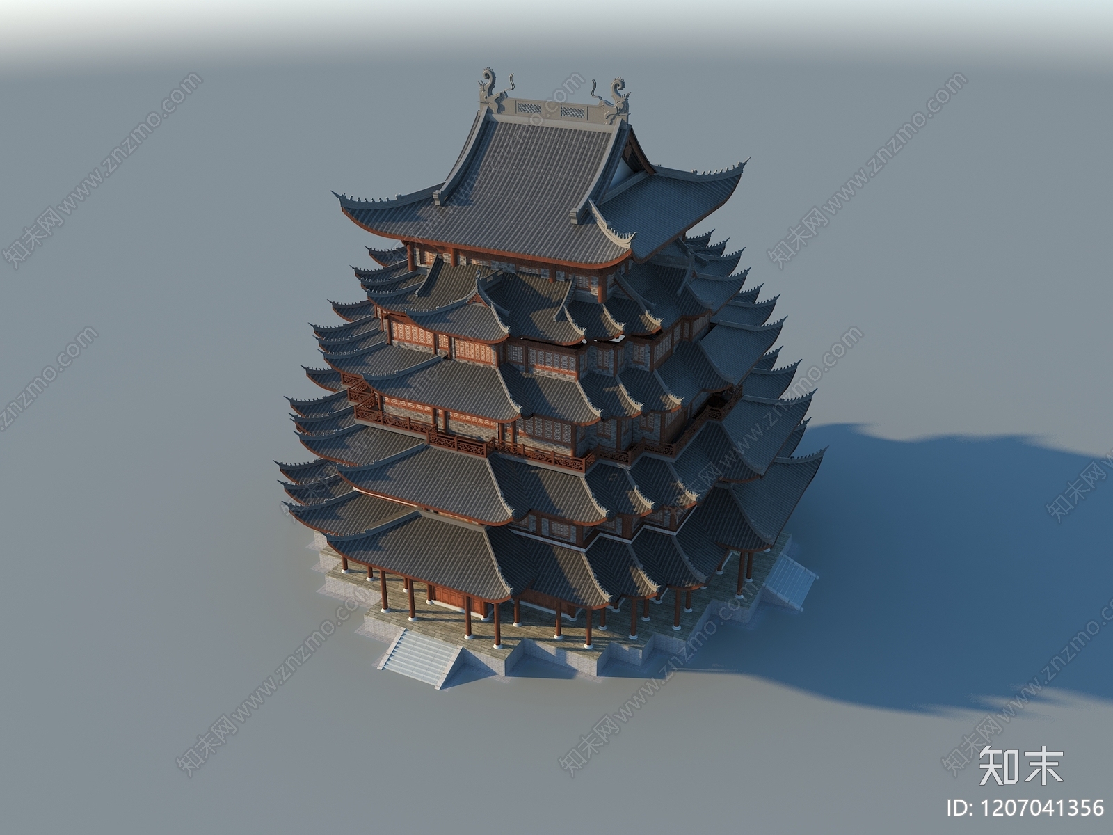 中式古建3D模型下载【ID:1207041356】