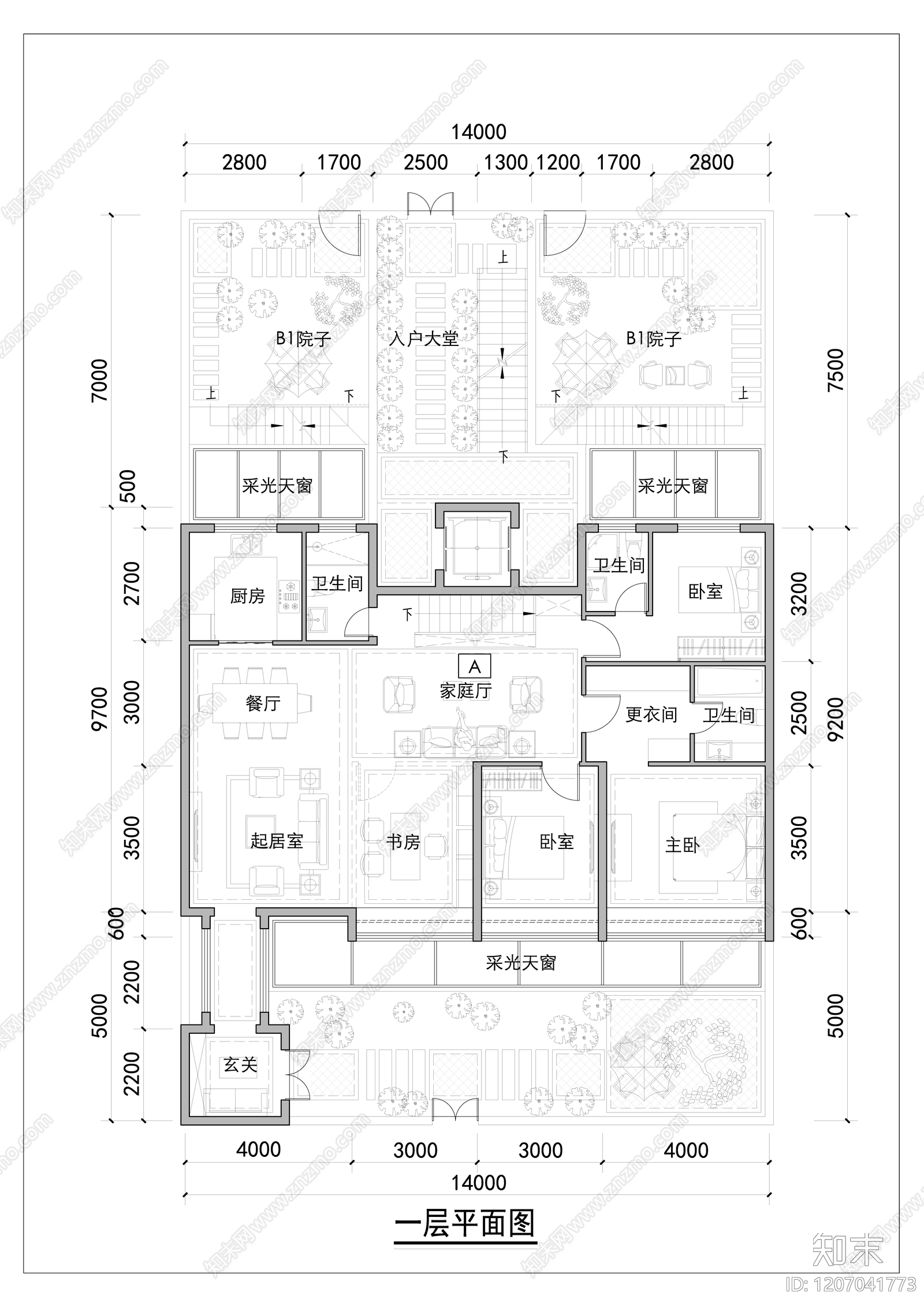 现代新中式别墅建筑施工图下载【ID:1207041773】