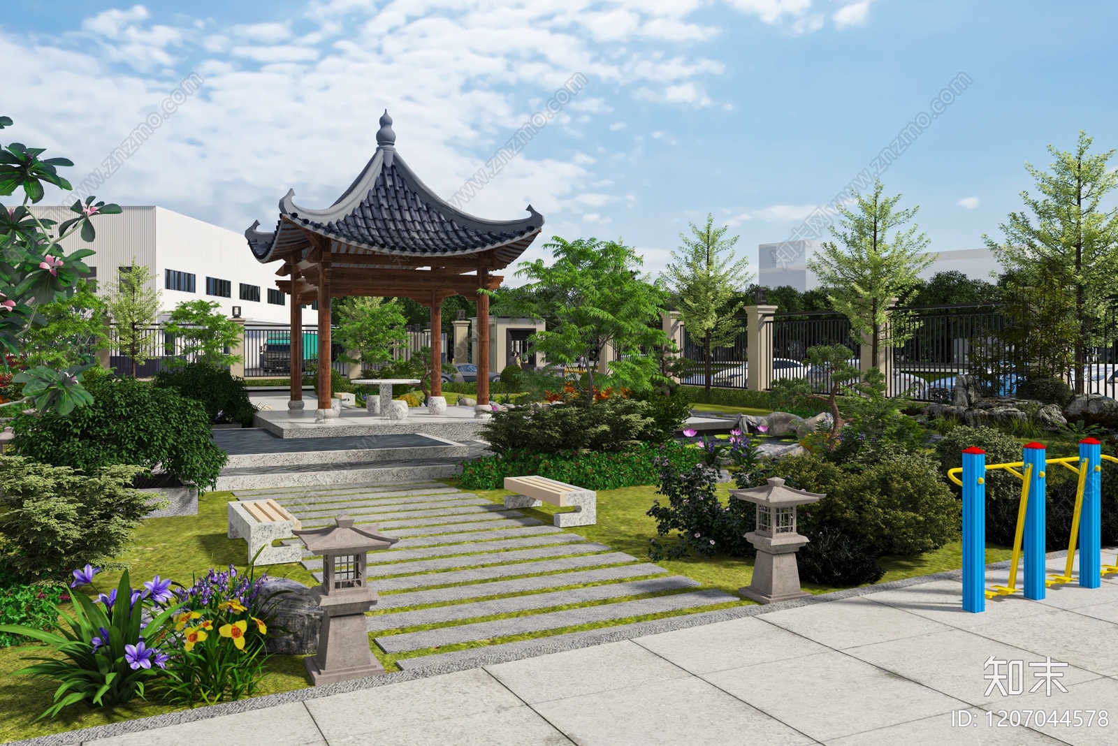 现代新中式其他景观3D模型下载【ID:1207044578】