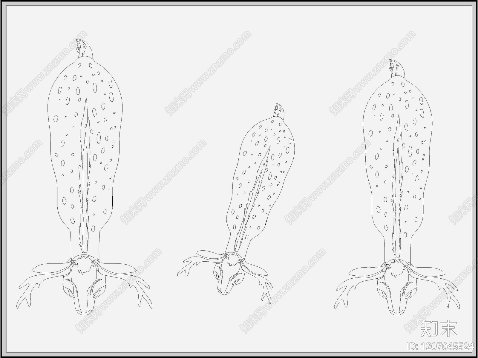 现代新中式动物施工图下载【ID:1207045524】