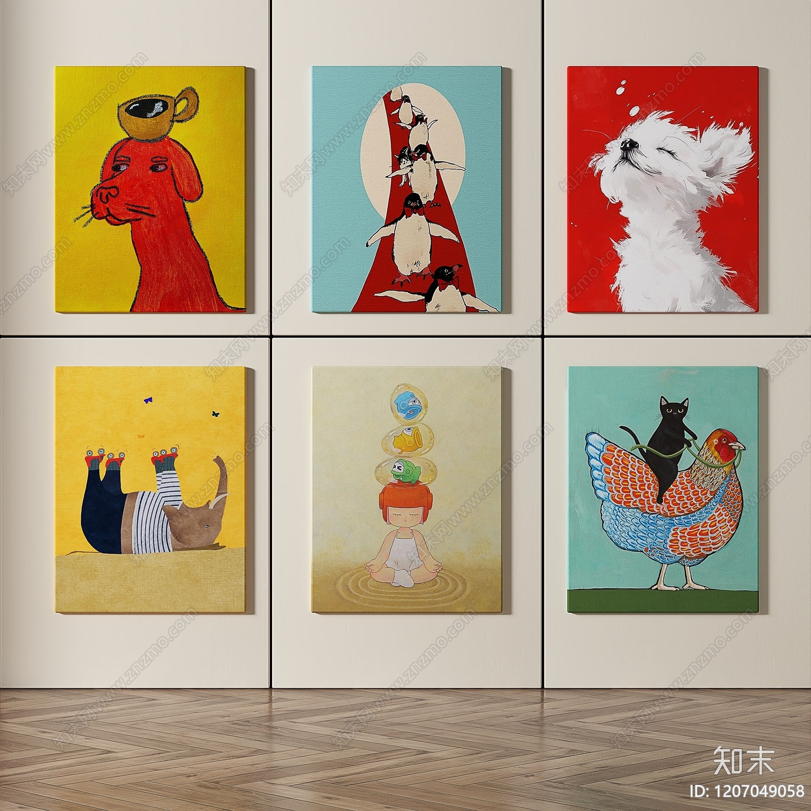 现代简约挂画3D模型下载【ID:1207049058】