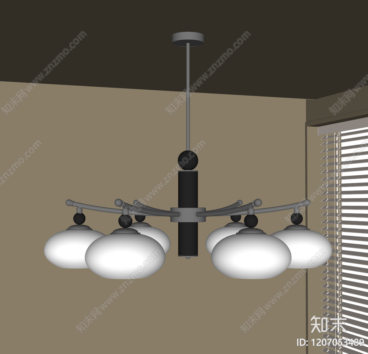 现代意式吊灯SU模型下载【ID:1207053489】