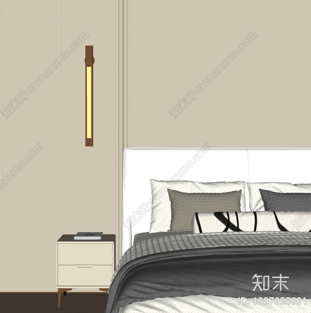 轻奢意式背景墙SU模型下载【ID:1207053691】