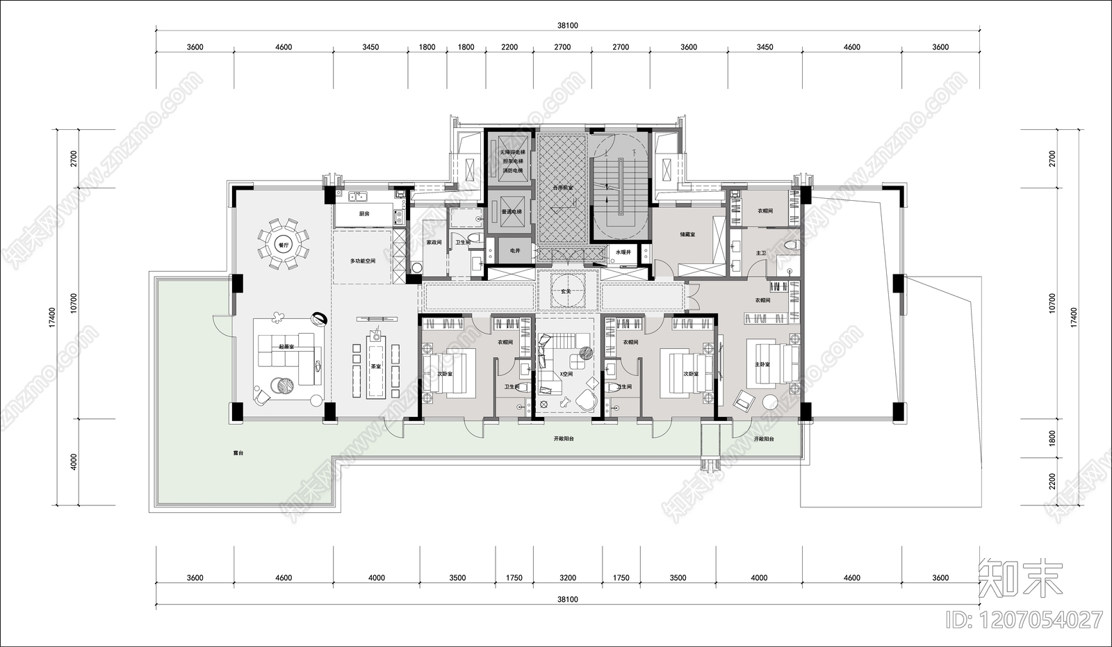 现代轻奢住宅楼建筑施工图下载【ID:1207054027】