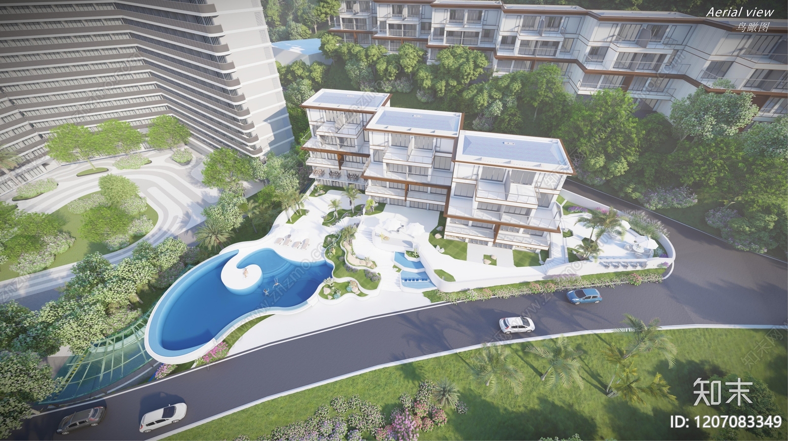 现代别墅庭院SU模型下载【ID:1207083349】