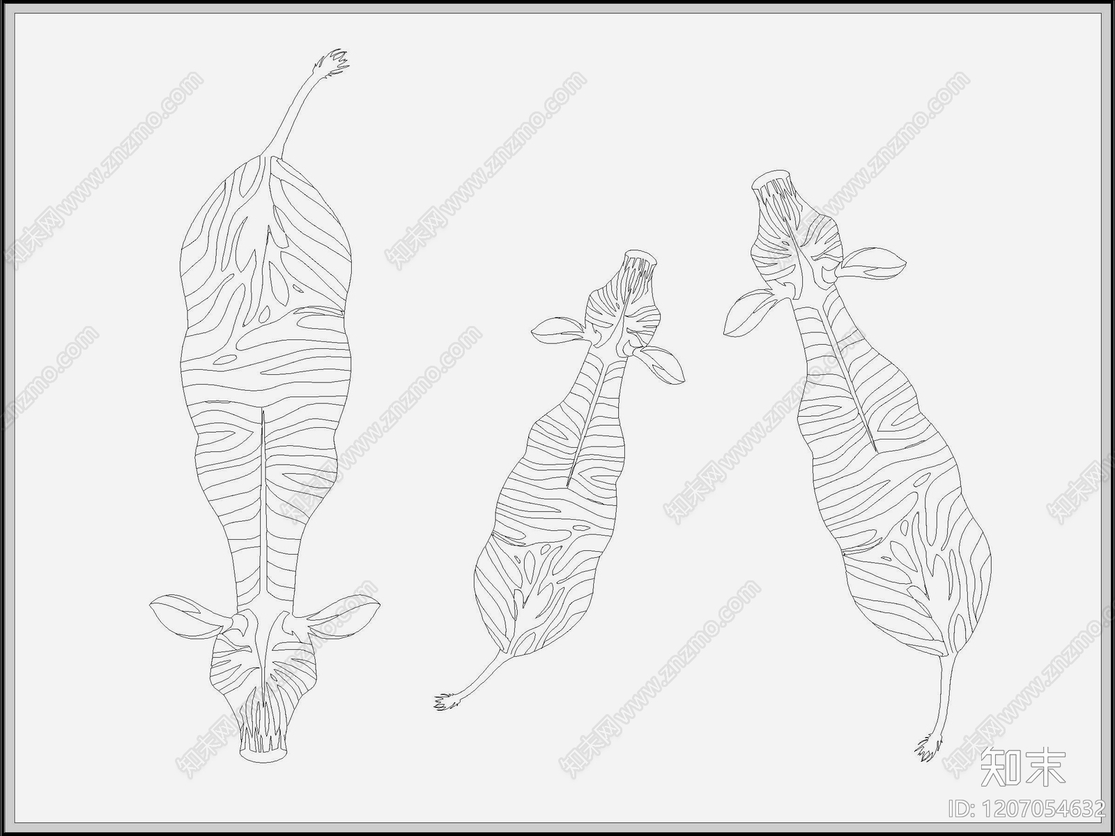 现代中式动物施工图下载【ID:1207054632】