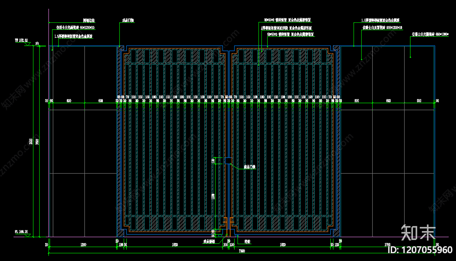 现代新中式入口施工图下载【ID:1207055960】