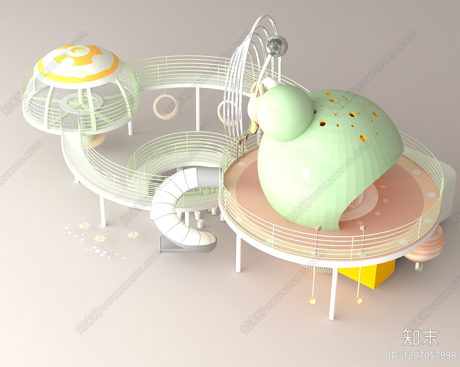 儿童滑梯SU模型下载【ID:1207057998】