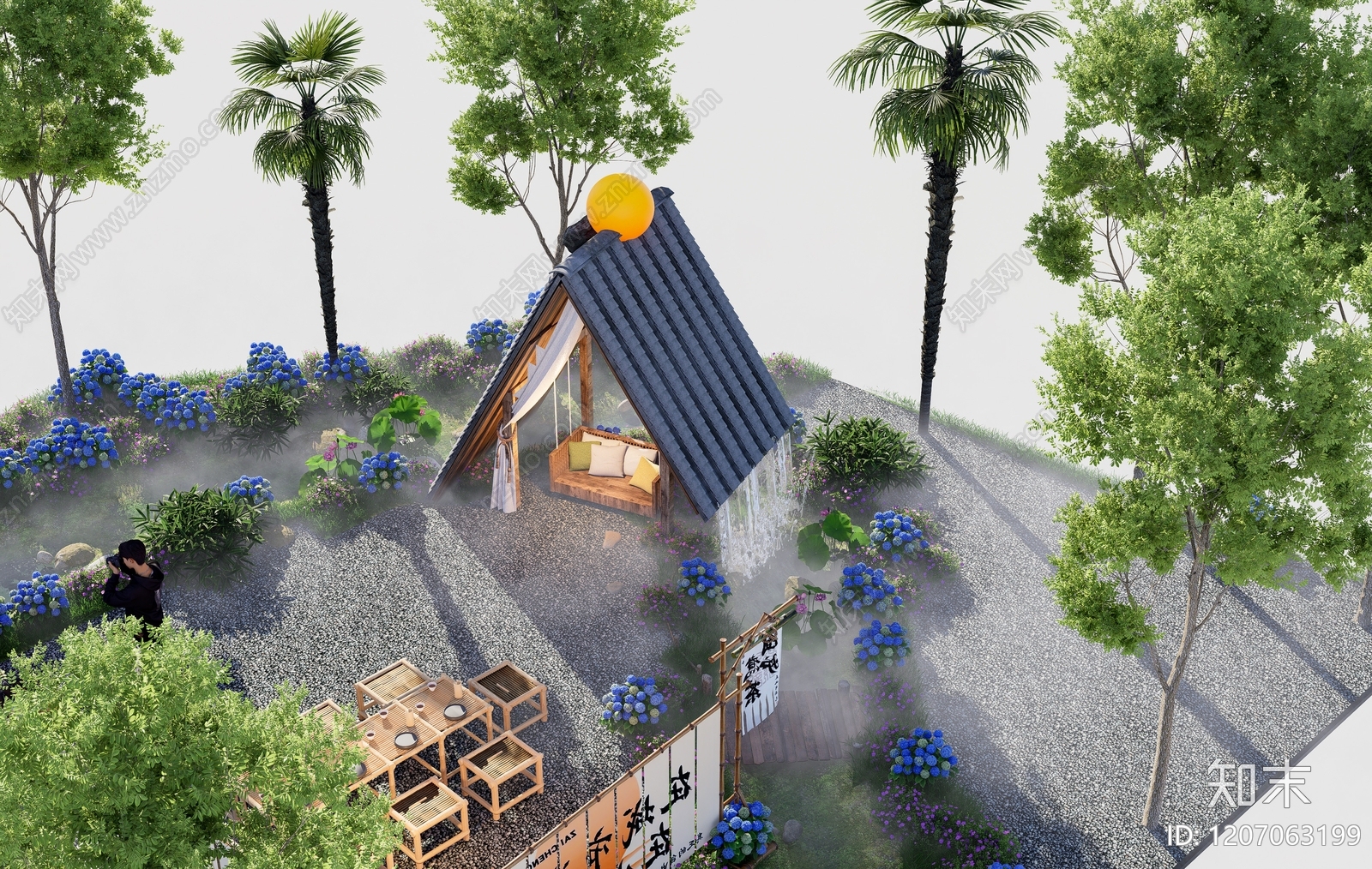 新中式法式其他景观小建筑SU模型下载【ID:1207063199】