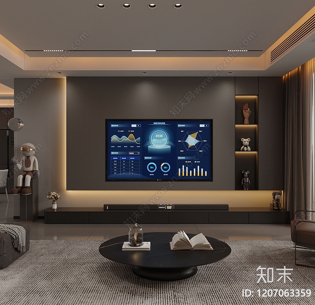 意式轻奢客餐厅3D模型下载【ID:1207063359】