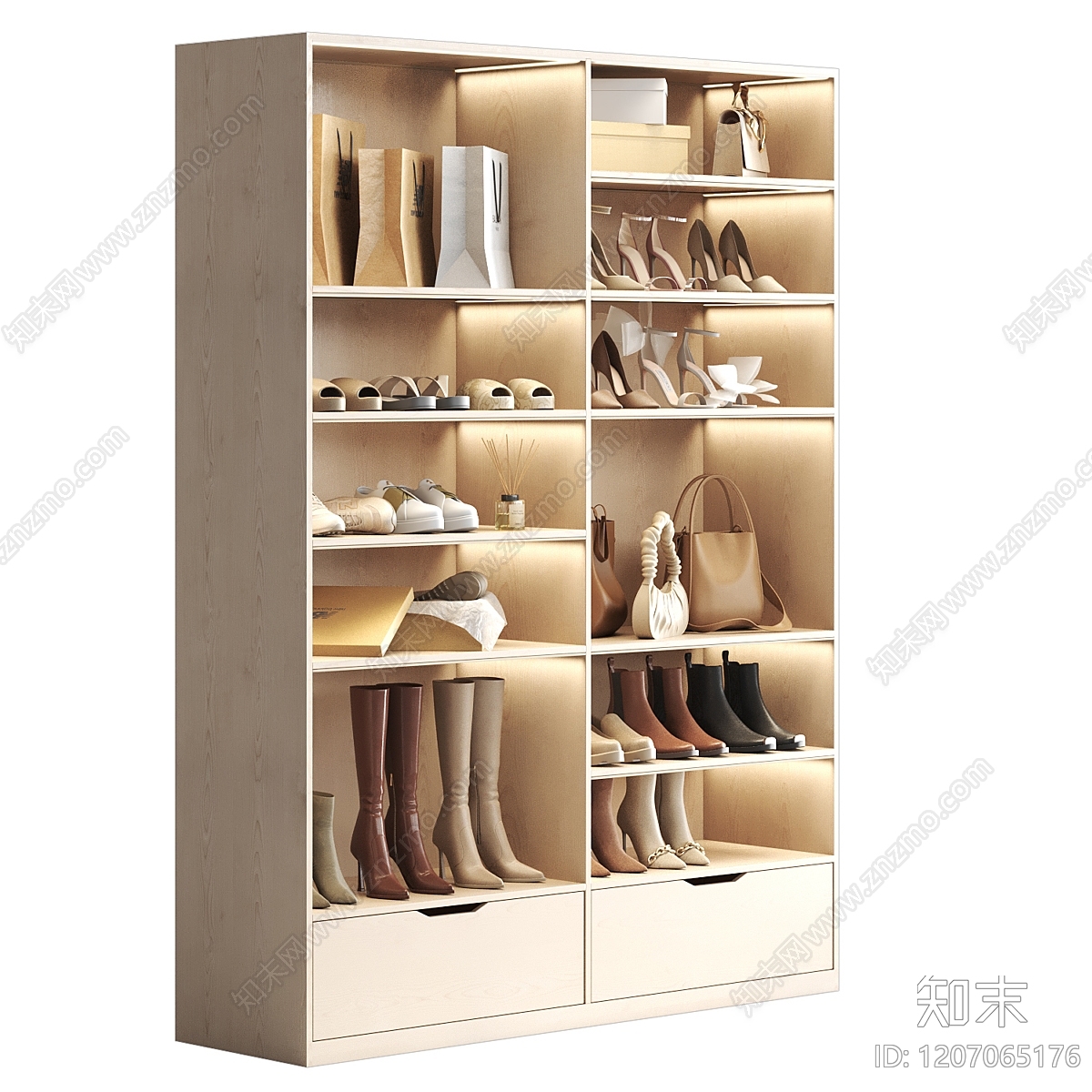 现代欧式衣柜3D模型下载【ID:1207065176】