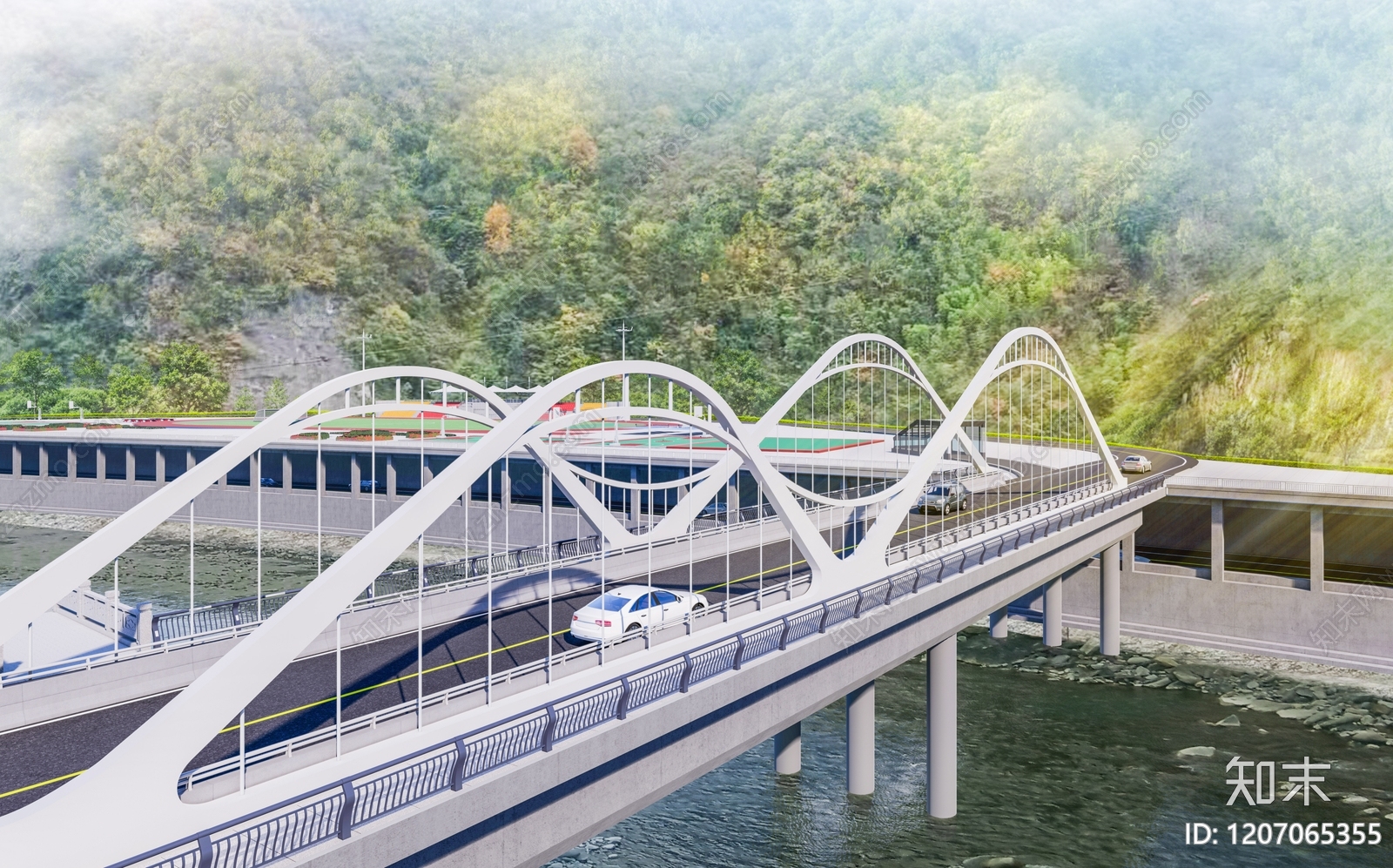 现代大桥SU模型下载【ID:1207065355】