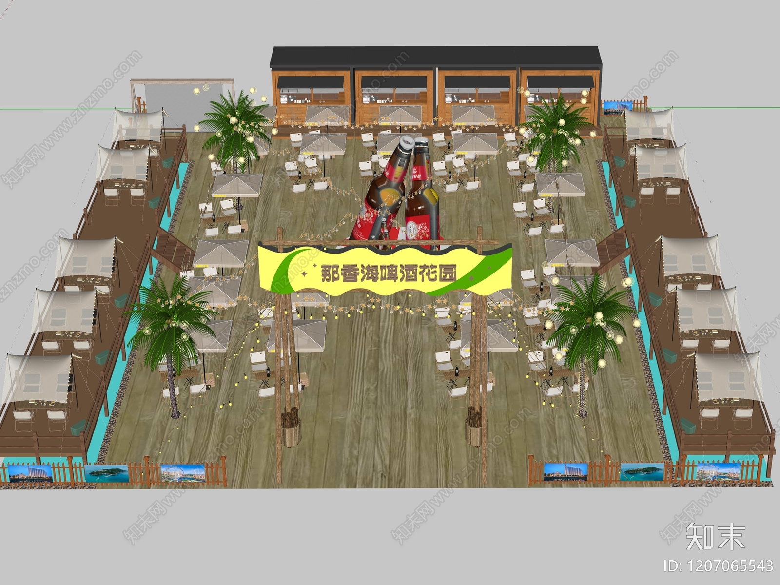 现代法式文旅项目景观SU模型下载【ID:1207065543】