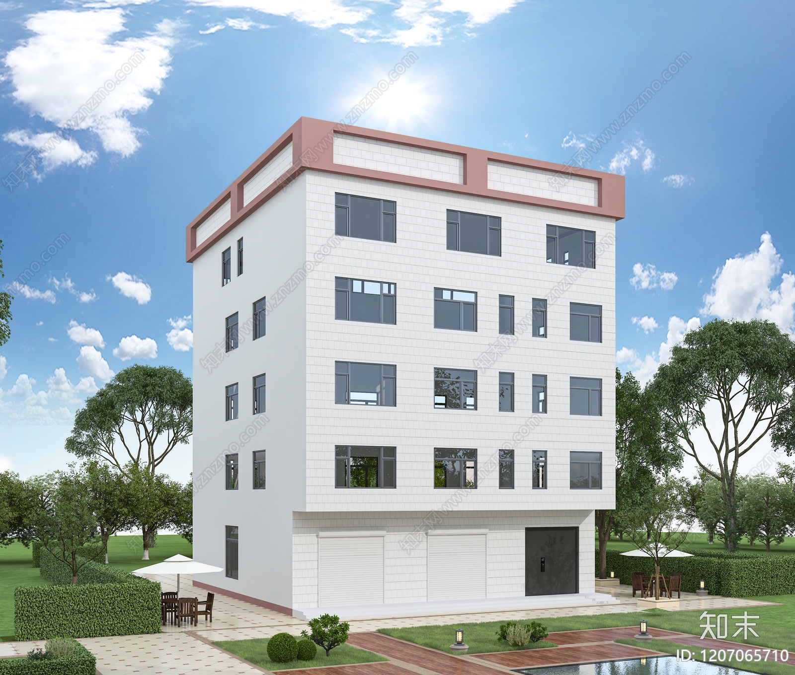 现代别墅外观3D模型下载【ID:1207065710】