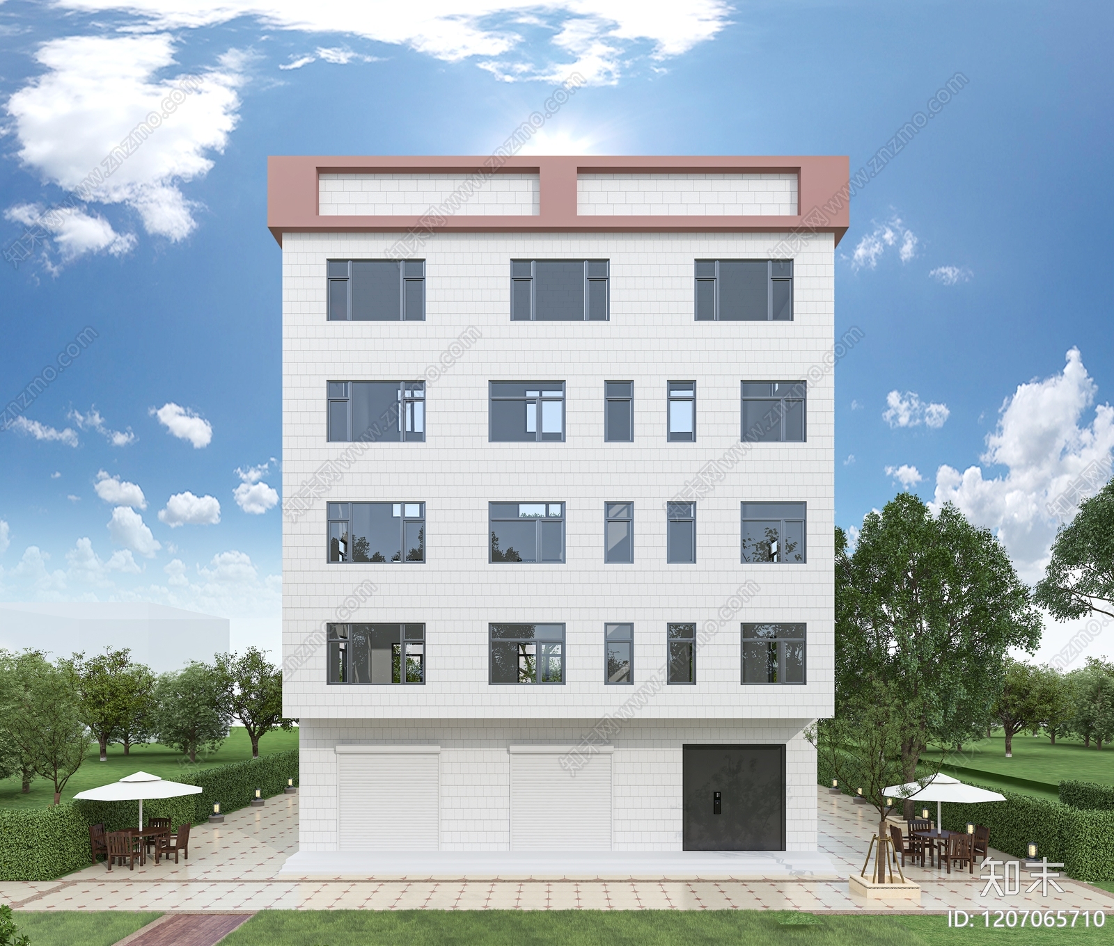 现代别墅外观3D模型下载【ID:1207065710】