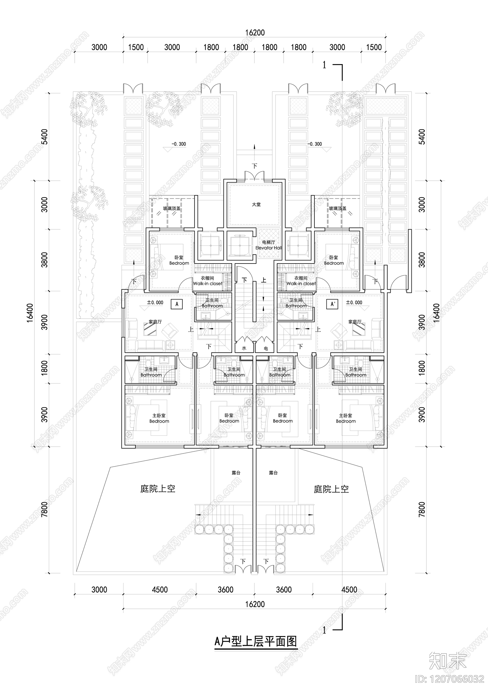 现代新中式别墅建筑施工图下载【ID:1207066032】