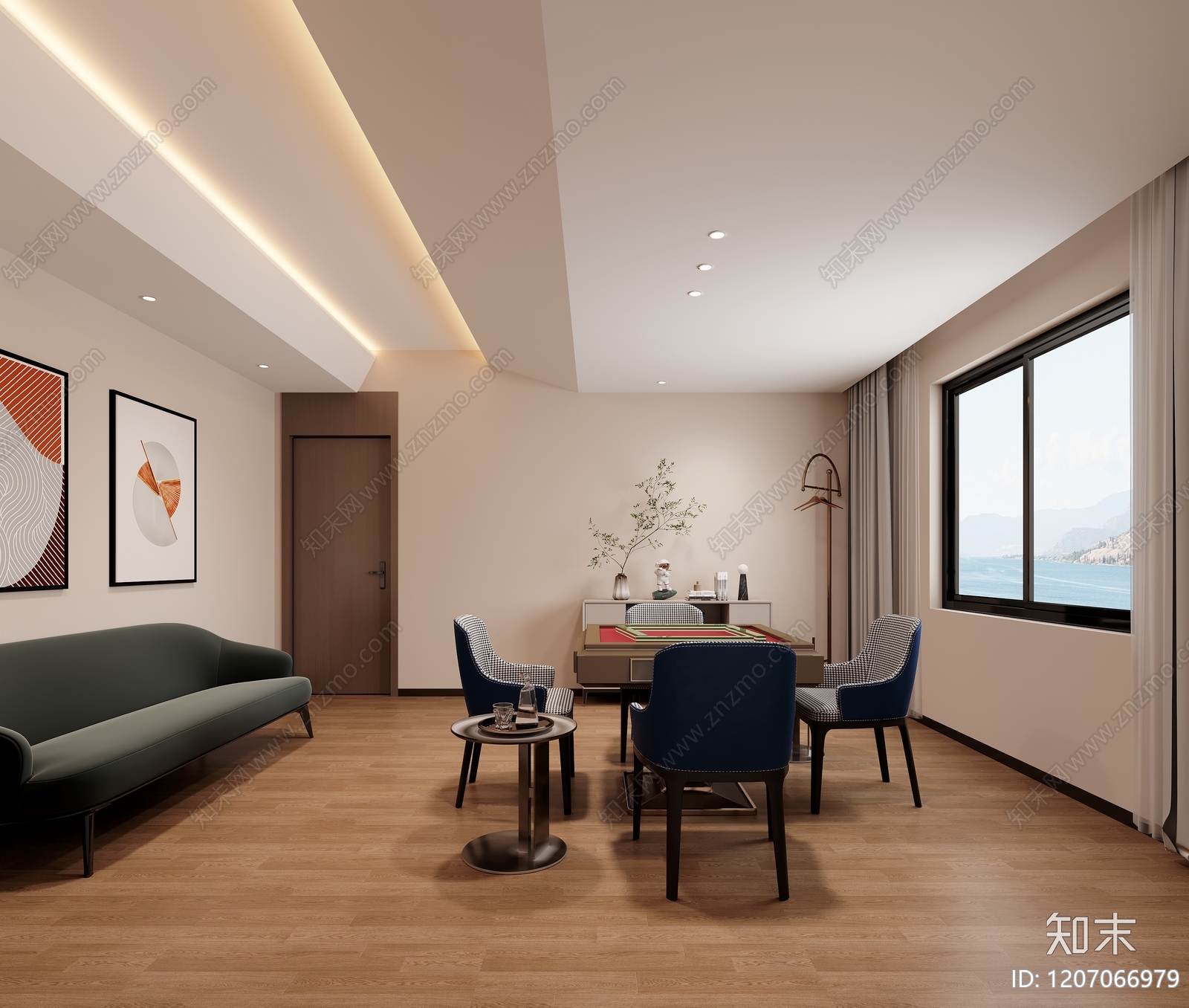 新中式现代中餐厅3D模型下载【ID:1207066979】